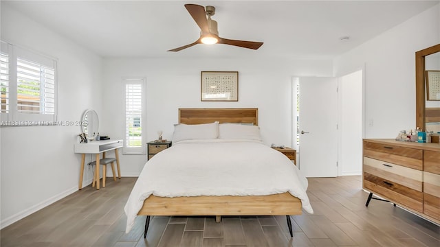 10401 NW 21st St, Pembroke Pines, FL 33026 - bedroom with wood finished floors and a ceiling fan