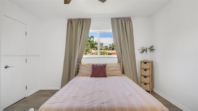 10401 NW 21st St, Pembroke Pines, FL 33026 - bedroom featuring dark wood-style floors and a ceiling fan
