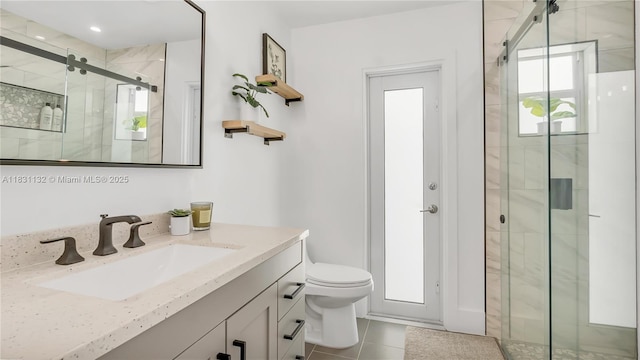 10401 NW 21st St, Pembroke Pines, FL 33026 - bathroom featuring vanity, a shower stall, and tile patterned flooring