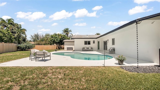 10401 NW 21st St, Pembroke Pines, FL 33026 - view of swimming pool featuring a fenced backyard, a patio, and outdoor lounge area