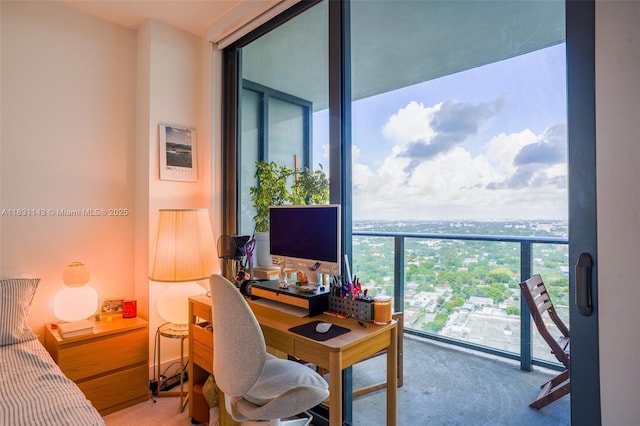 121 NE 34th St Unit 3110, Miami, FL 33137 - carpeted office with floor to ceiling windows