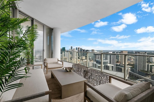 851 NE 1st Ave Unit Ph4912, Miami, FL 33132 - balcony featuring a city view and an outdoor hangout area