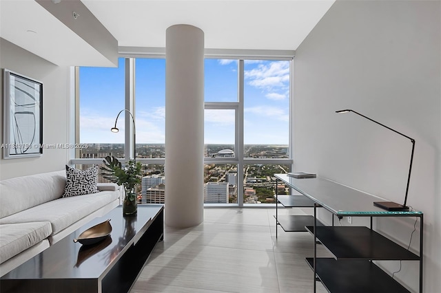 851 NE 1st Ave Unit Ph4912, Miami, FL 33132 - living area featuring floor to ceiling windows and plenty of natural light