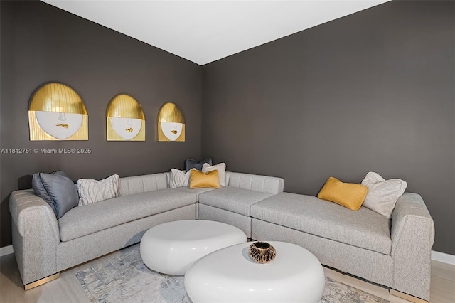 851 NE 1st Ave Unit Ph4912, Miami, FL 33132 - living area featuring wood finished floors and baseboards