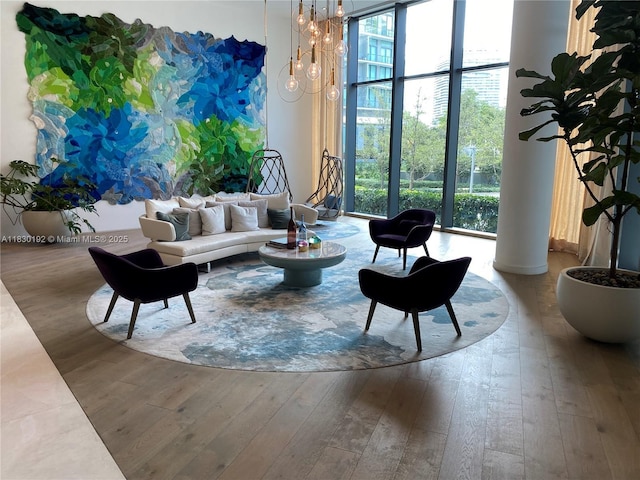 650 NE 32nd St Unit 802, Miami, FL 33137 - living room featuring wood-type flooring