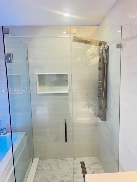 15271 NW 6th Ct, Pembroke Pines, FL 33028 - full bathroom featuring a stall shower and a garden tub