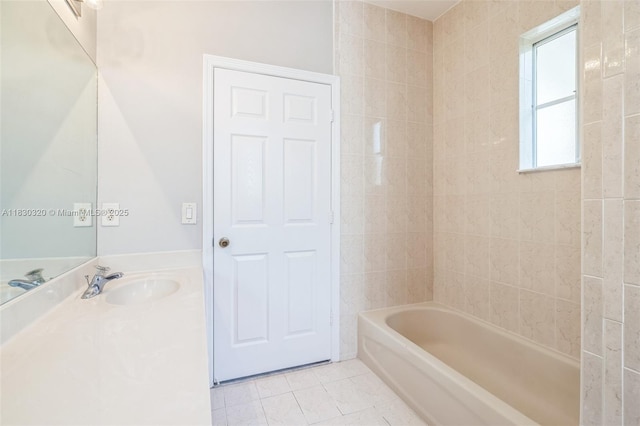 3156 NE 4th St, Homestead, FL 33033 - bathroom featuring tile patterned flooring, vanity, and bathtub / shower combination