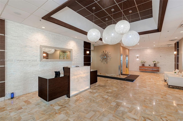 9511 Collins Ave Unit 1502, Surfside, FL 33154 - welcome area featuring a paneled ceiling and recessed lighting