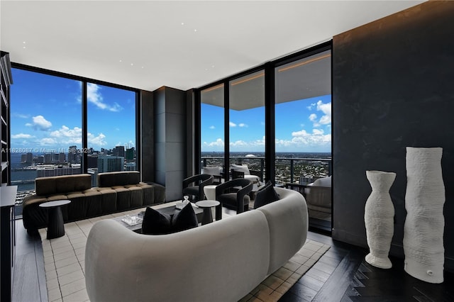 788 NE 23rd St Unit 5401, Miami, FL 33137 - living room featuring floor to ceiling windows and a view of city