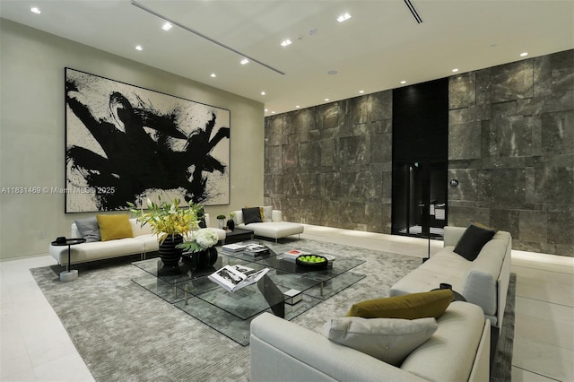 480 NE 31st St Unit 705, Miami, FL 33137 - lobby with recessed lighting and tile walls