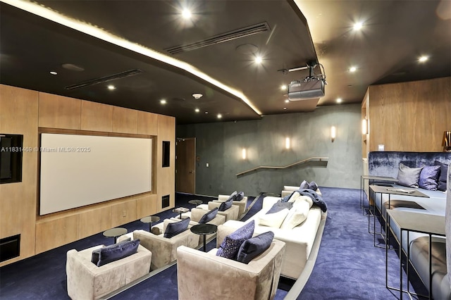 480 NE 31st St Unit 705, Miami, FL 33137 - cinema room featuring dark carpet and recessed lighting