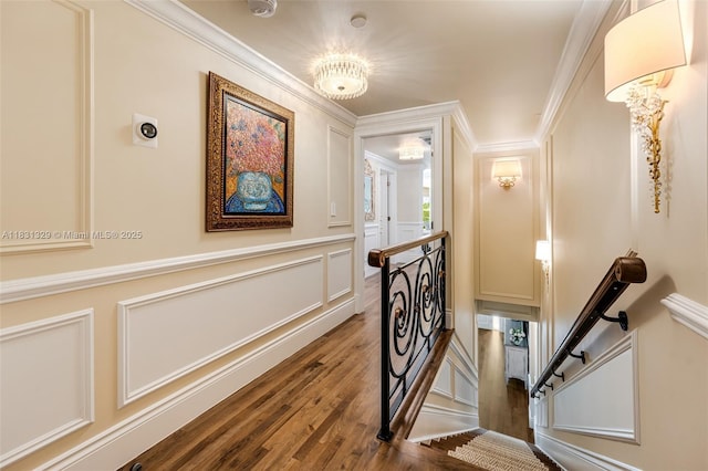618 Valencia Ave Unit 101, Coral Gables, FL 33134 - stairs with wood finished floors, ornamental molding, and a decorative wall