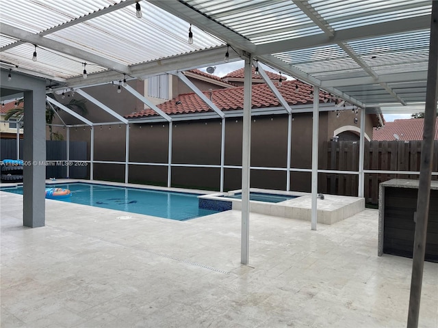 11123 SW 156th Ct, Miami, FL 33196 - view of pool with a patio, a pool with connected hot tub, and a lanai