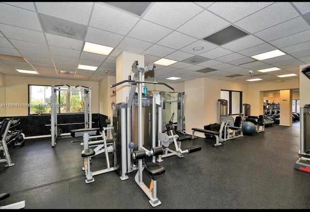 2333 Brickell Ave Unit 901, Miami, FL 33129 - exercise room featuring a drop ceiling