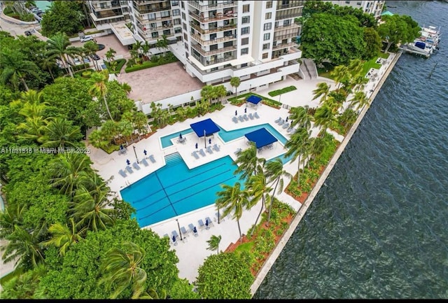2333 Brickell Ave Unit 901, Miami, FL 33129 - bird's eye view of a pool and a nearby body of water