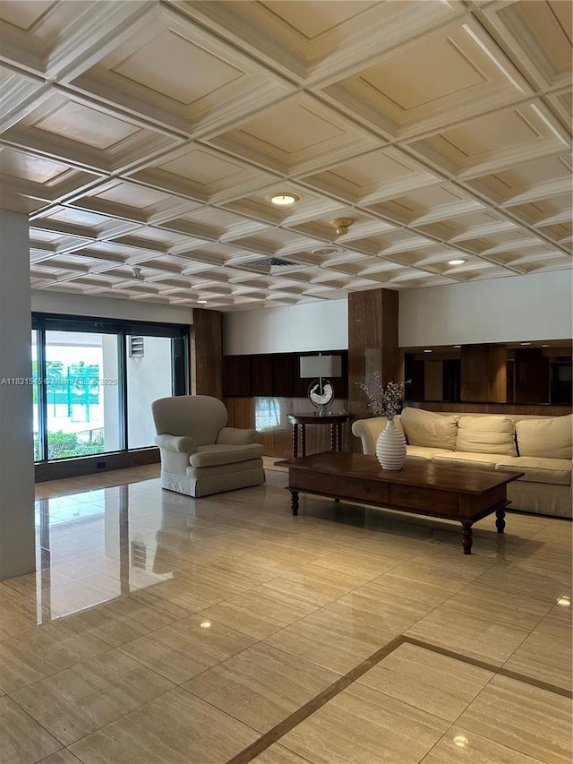 2333 Brickell Ave Unit 901, Miami, FL 33129 - common area featuring coffered ceiling