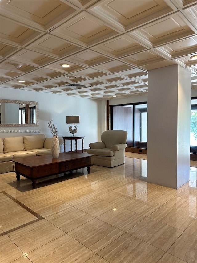 2333 Brickell Ave Unit 901, Miami, FL 33129 - common area featuring coffered ceiling
