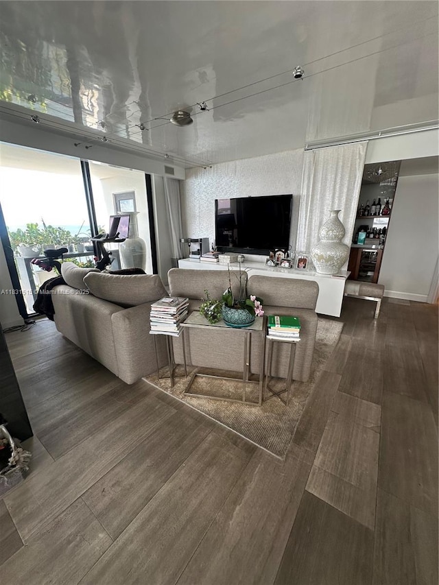2333 Brickell Ave Unit 901, Miami, FL 33129 - living room featuring wood finished floors and a bar