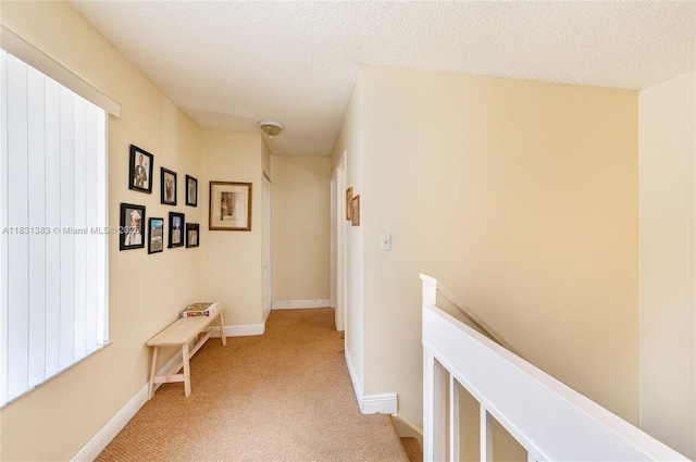 10114 NW 4th Ln Unit 3-12, Miami, FL 33172 - corridor with an upstairs landing, light carpet, and a textured ceiling