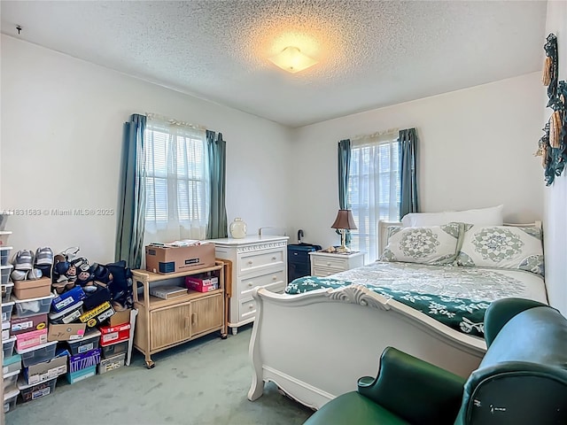 1206 E 27th St, Bradenton, FL 34208 - bedroom featuring multiple windows, light carpet, and a textured ceiling