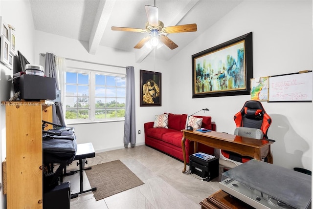 21133 SW 85th Ave Unit 404, Cutler Bay, FL 33189 - home office with ceiling fan and lofted ceiling