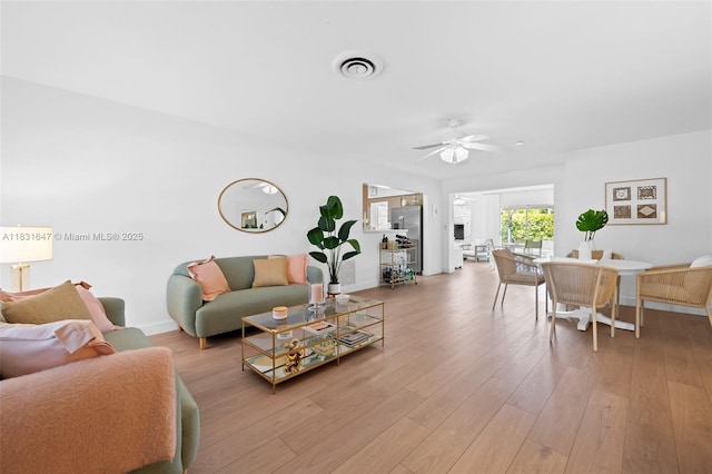 2015 N 37th Ave, Hollywood, FL 33021 - living room featuring ceiling fan and light wood finished floors