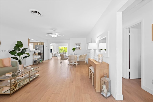 2015 N 37th Ave, Hollywood, FL 33021 - living room featuring ceiling fan and light wood-type flooring