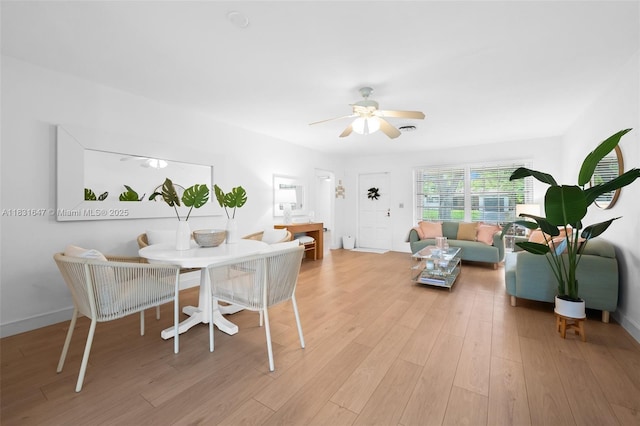 2015 N 37th Ave, Hollywood, FL 33021 - dining room with light wood-type flooring and ceiling fan
