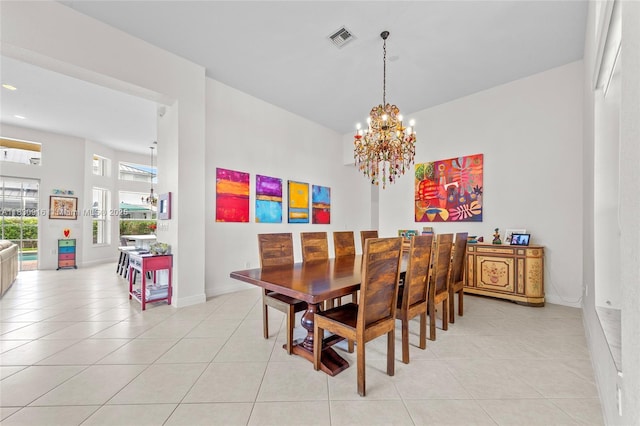 19442 SW 39th St, Miramar, FL 33029 - dining room featuring a chandelier and light tile patterned floors
