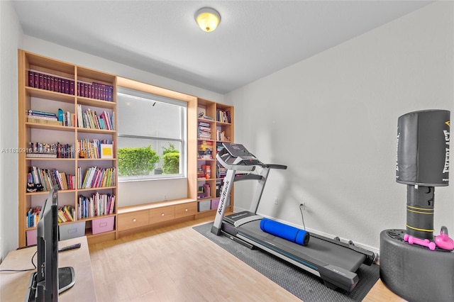 19442 SW 39th St, Miramar, FL 33029 - workout room featuring wood finished floors