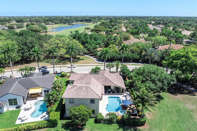 2541 Golf View Dr, Weston, FL 33327 - aerial view of residential area with a pool and a nearby body of water