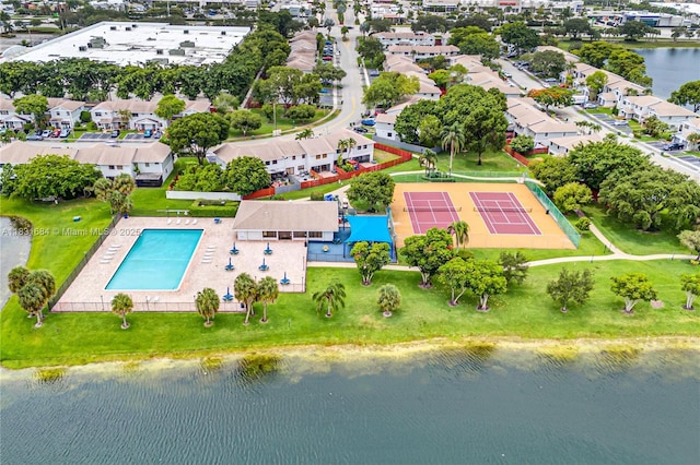 10527 NW 6th St, Pembroke Pines, FL 33026 - bird's eye view of a nearby body of water and a pool