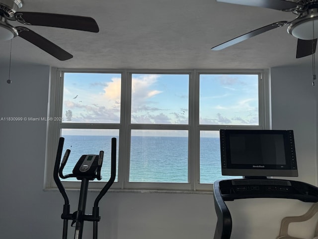 400 N Surf Rd Unit 804, Hollywood, FL 33019 - office with a ceiling fan and plenty of natural light