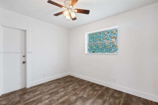 7201 Hayes St, Hollywood, FL 33024 - spare room with dark wood-type flooring and a ceiling fan
