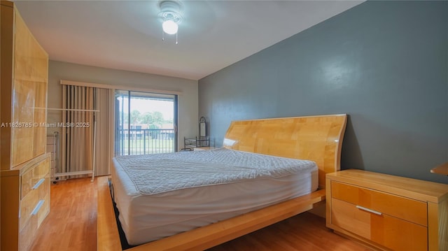 11101 SW 15th Mnr, Davie, FL 33324 - bedroom with access to exterior, wood finished floors, and ceiling fan