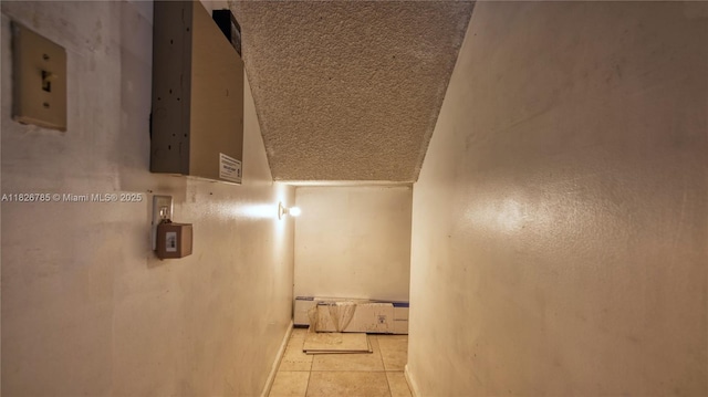 11101 SW 15th Mnr, Davie, FL 33324 - hall with tile patterned flooring and vaulted ceiling