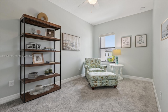 8367 NW 7th Pl Unit 0, Plantation, FL 33324 - sitting room with carpet and ceiling fan