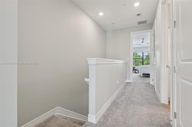 8367 NW 7th Pl Unit 0, Plantation, FL 33324 - corridor with carpet floors, an upstairs landing, and recessed lighting