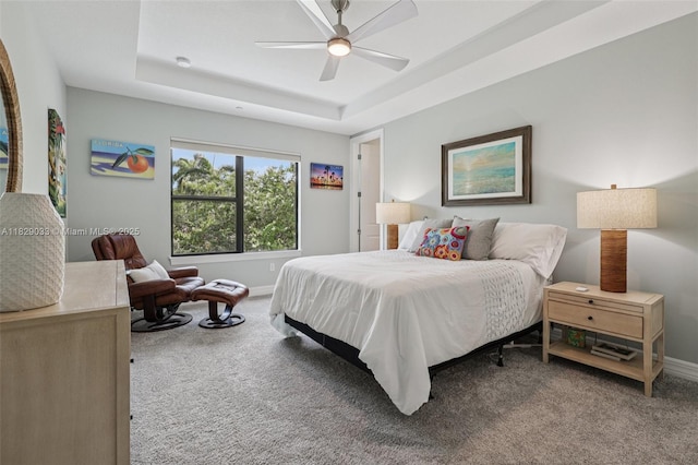 8367 NW 7th Pl Unit 0, Plantation, FL 33324 - bedroom featuring carpet, a tray ceiling, and ceiling fan