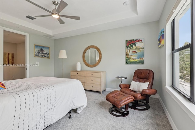 8367 NW 7th Pl Unit 0, Plantation, FL 33324 - bedroom with carpet, a tray ceiling, and ceiling fan