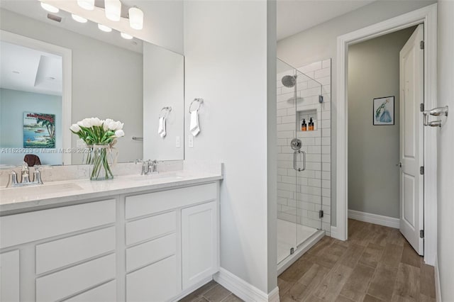 8367 NW 7th Pl Unit 0, Plantation, FL 33324 - bathroom with double vanity and a stall shower