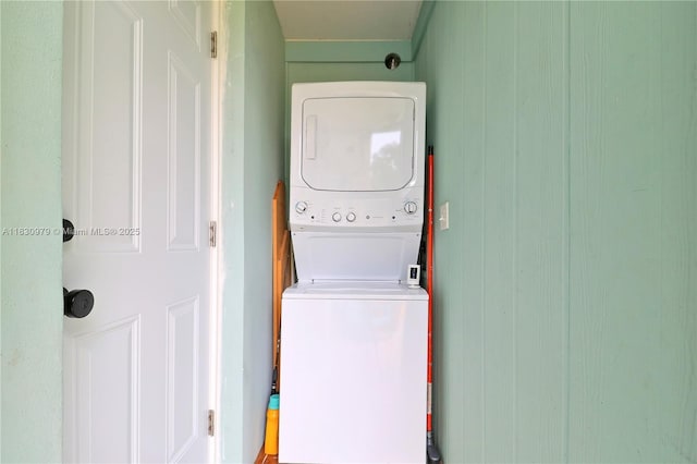 1884 Juno Rd, North Palm Beach, FL 33408 - washroom with estacked washer and dryer