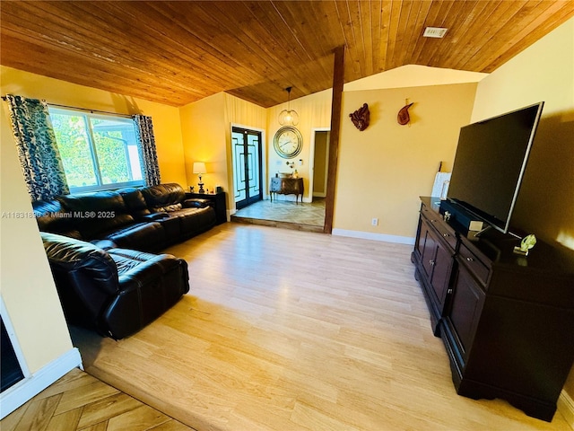 2980 SW 82nd Way, Davie, FL 33328 - living area featuring lofted ceiling, wood ceiling, and light wood-style floors