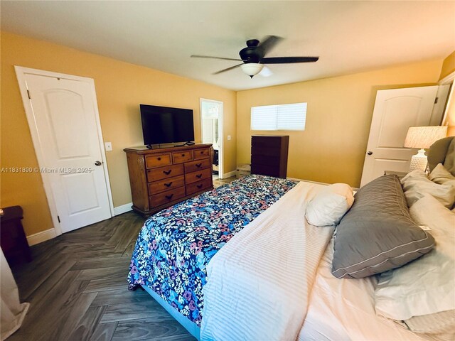 2980 SW 82nd Way, Davie, FL 33328 - bedroom featuring baseboards and a ceiling fan