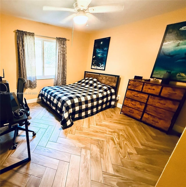 2980 SW 82nd Way, Davie, FL 33328 - bedroom featuring baseboards and a ceiling fan