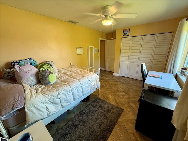 2980 SW 82nd Way, Davie, FL 33328 - bedroom featuring a closet and ceiling fan