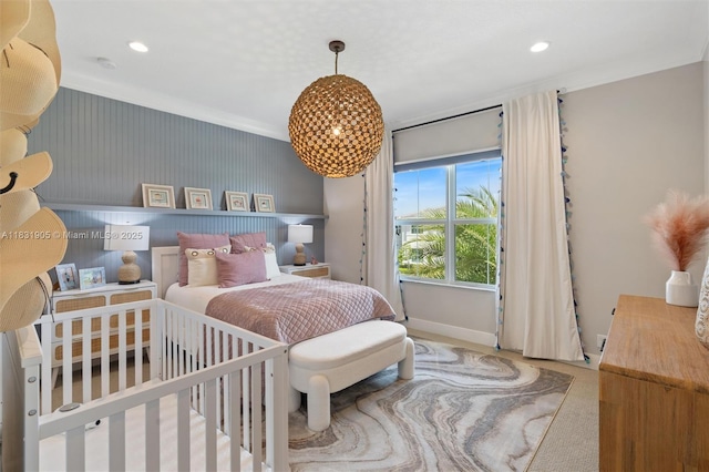 9369 Crestview Cir, Palm Beach Gardens, FL 33412 - bedroom with crown molding, carpet floors, and recessed lighting