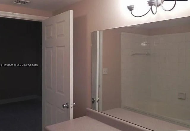 160 SW 117th Ter Unit 6102, Pembroke Pines, FL 33025 - bathroom featuring a chandelier and a shower