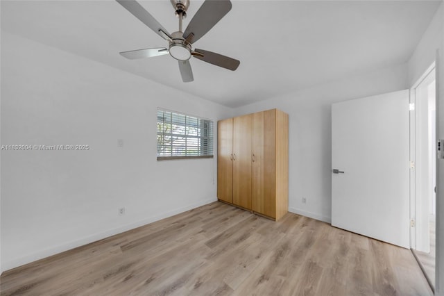 8031 NW 47th Ct, Lauderhill, FL 33351 - unfurnished bedroom with light wood finished floors and ceiling fan
