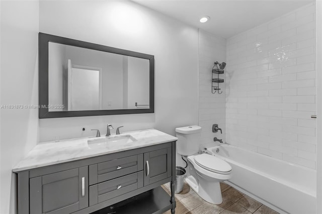 10600 SW 199th St, Cutler Bay, FL 33157 - full bathroom with vanity, shower / bathtub combination, and wood finished floors